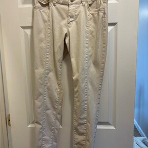 White House Black Market Cream Skinny Jumpsuit